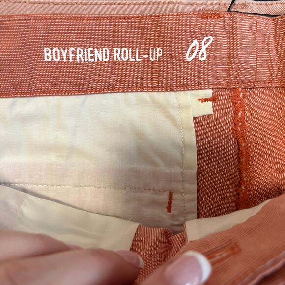 NEW Gap Orange Boyfriend Roll Up Khaki Shorts Size 8 - Picture 2 of 5